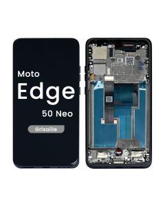 Refurbished- OLED Screen and Digitizer Assembly w/ Frame for Moto Edge 50 Neo (XT2409-3 / 2024) (Grisaille)