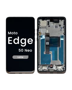Refurbished- OLED Screen and Digitizer Assembly w/ Frame for Moto Edge 50 Neo (XT2409-3 / 2024) (Latte)