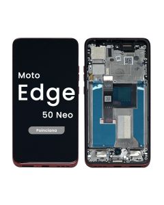 Refurbished- OLED Screen and Digitizer Assembly w/ Frame for Moto Edge 50 Neo (XT2409-3 / 2024) (Poinciana)