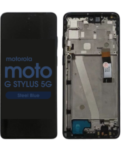 Refurbished - LCD Screen and Digitizer Assembly w/ Frame for Motorola Moto G Stylus 5G 2022 (XT2215-4 / 2022) (Steel Blue)