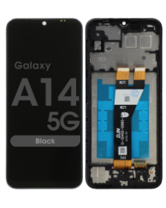 OEM Pull - LCD Screen and Digitizer Assembly w/ Frame for Samsung Galaxy A14 5G (A146P / 2023) (Version P / U) (Grade C) (Black)