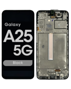 Refurbished - OLED Screen and Digitizer Assembly w/ Frame for Samsung Galaxy A25 5G (A256 / 2023) (Black)
