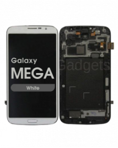 Complete Assembly - LCD Screen and Digitizer Assembly w/ Frame for Samsung Galaxy Mega (I9200 / I9205 / I527) (White)