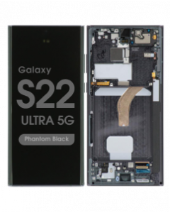 Service Pack - OLED Screen and Digitizer Assembly w/ Frame for Samsung Galaxy S22 Ultra 5G (S908B) (International Version) (Phantom Black)