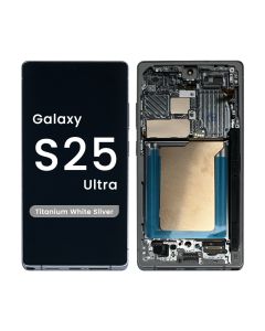 Refurbished - OLED Screen and Digitizer Assembly w/ Frame for Samsung Galaxy S25 Ultra (S938) (US / International Version) (Titanium White Silver / Titanium Silver Blue) - Injured Gadgets