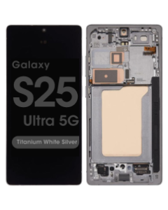 Service Pack - OLED Screen and Digitizer Assembly w/ Frame for Samsung Galaxy S25 Ultra 5G (S938) (Titanium White Silver)