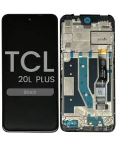 Refurbished - LCD and Screen Digitizer Assembly w/ Frame for TCL 20L Plus (T775B) (Black)
