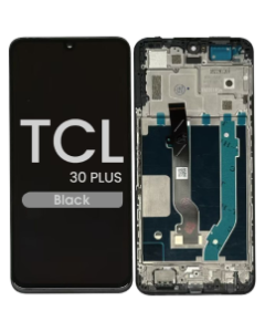 Refurbished - LCD and Screen Digitizer Assembly w/ Frame for TCL 30 Plus (Black)