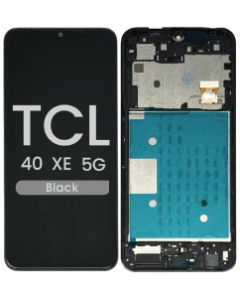 Refurbished - LCD and Screen Digitizer Assembly w/ Frame for TCL 40 XE 5G (Black)