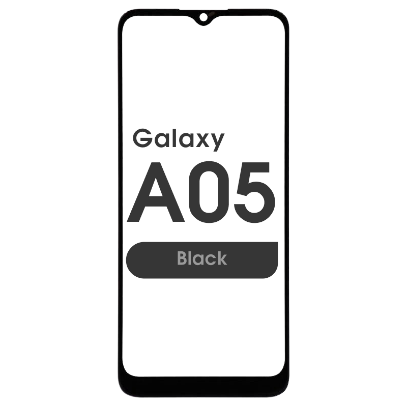 (2in1) Front Glass w/ OCA for Samsung Galaxy A05 (A055 / 2023) (Black ...